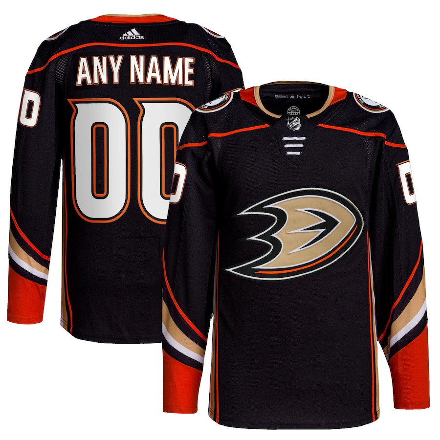 Men's Anaheim Ducks Custom Home Black Orange White Authentic Pro Stitched Hockey Jersey